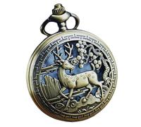 DOITOOL Retro Taschenuhr mit Quarzwerk Kleine Taschenuhr aus Kunststoff und Legierung Leicht und Robust Geeignet als Accessoire für Herren und Damen