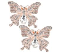 DOITOOL Strass Schmetterlings Hochzeitsschuhclips aus Legierung mit Goldenem Design Abnehmbare Schuhdekoration für Partys Leicht und Flexibel 1 Paar