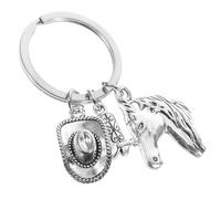 DOITOOL Western Damen Schlüsselanhänger aus Zinklegierung mit Cowboyhut und Stiefel Charme Tragbar und Dekoration von Geldbörse oder Sammlung Geeignet