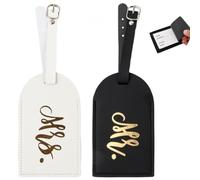 Dokeno 2 Stück gepäckanhäng Hochzeit, Modische Bronzing Gepäckanhänger für Mr und Mrs Süße Hochzeit Geschenke