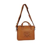 Dokumententasche MUSTANG "Valencia", Damen, Gr. B/H/T: 35cm x 25cm x 8cm, braun (cognac), Leder, Taschen, Men Businesstasche, Reisetasche mit auffälliger Logoprägung (56593506-0) cognac