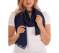 DOLCE ABBRACCIO by RiemTEX Schal Damen PRIMAVERA XXL Schals & Tücher in Blau Stola Halstücher Chiffontücher Damenschals für Chor Kleid Tuch aus Chiffon Sommer Frühling Ganzjährig (Dunkelblau)