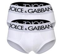 DOLCE & GABBANA Herren Slips, 2er Pack - Slip Brando, Stretch Baumwolle Weiß XXL