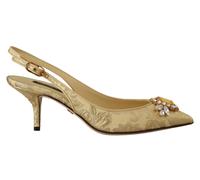 Dolce & Gabbana Gold Crystal Slingbacks Pumps Absatzschuhe 36,5 EU/IT