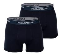 DOLCE & GABBANA Herren Boxershorts, 2er Pack - Regular Boxer, Stretch Baumwolle Blau M