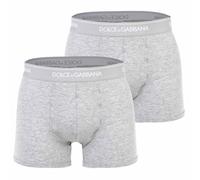 DOLCE & GABBANA Herren Boxershorts, 2er Pack - Regular Boxer, Stretch Baumwolle Hellgrau M