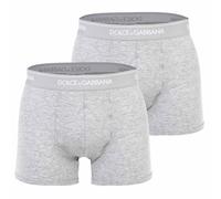 DOLCE & GABBANA Herren Boxershorts, 2er Pack - Regular Boxer, Stretch Baumwolle M Grau
