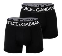 DOLCE & GABBANA Herren Boxershorts, 2er Pack - Regular Boxer, Stretch Baumwolle Schwarz M