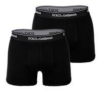 DOLCE & GABBANA Herren Boxershorts, 2er Pack - Regular Boxer, Stretch Baumwolle Schwarz XXL
