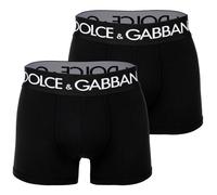 DOLCE & GABBANA Herren Boxershorts, 2er Pack - Regular Boxer, Stretch Baumwolle XXL Schwarz