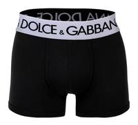 DOLCE & GABBANA Herren Boxershorts - Continuative Regular Boxer, Stretch Baumwolle, Logobund L Schwarz