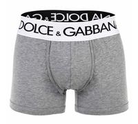 DOLCE & GABBANA Herren Boxershorts - Continuative Regular Boxer, Stretch Baumwolle, Logobund XXL Grau