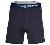 DOLCE & GABBANA Herren Jersey-Boxershorts - Shorts, Logo-Bund, Stretch Baumwolle XL Blau