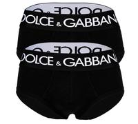 DOLCE & GABBANA Herren Slips, 2er Pack - Slip Brando, Stretch Baumwolle Schwarz XL