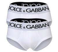 DOLCE & GABBANA Herren Slips, 2er Pack - Slip Brando, Stretch Baumwolle Weiß XL