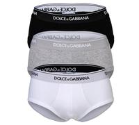 DOLCE & GABBANA Herren Slips, 3er Pack - Slip Brando, Stretch Baumwolle L Mehrfarbig