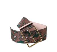 Dolce & Gabbana Mehrfarbiger Floraler Jacquard Lurex Gürtel mit Goldverschluss 75cm