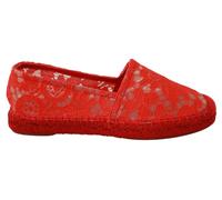 Dolce & Gabbana Rote Spitze Baumwoll-Espadrilles Ballerinas EU35