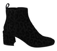 Dolce & Gabbana Schwarz Leopard Kurze Stiefel 36,5 EU/IT