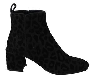 Dolce & Gabbana Schwarz Leopard Kurze Stiefel 36,5 EU/IT