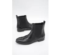 Dolce Gabbana Schwarze knöchelhohe flache Stiefel aus Leder EU35