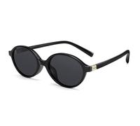 Dollger Polarisierte Sonnenbrille Herren Damen Frauen Männer Trendy Klassische Mode Retro Oval Sonnenbrille UV400 Schutz Schwarz