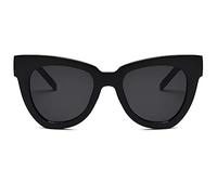 Dollger Sonnenbrille Damen Herren Retro Katzenaugen Übergroße Runde Sunglasses Vintage Cateye Sonnenbrille UV-Schutz Gläser Sun Glasses for Ladies,Schwarz