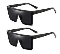 Dollger Sonnenbrille, UV400 Schutz Herren Damen Vintage Sonnenbrillen Sportbrille, Ultra-Leicht Rahmen Schutzbrille Rechteck Flat Top Retro Sunglasses