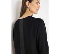 Strickpullover CECIL, Damen, Gr. S (38), schwarz, Web, 59% Baumwolle, 40% Viskose, 1% metallisierte Fasern, unifarben, comfort fit normal, V-Ausschnitt, Bündchen, Pullover Strickpullover, aus softem M
