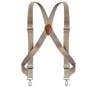 Doloise Herren Hosenträger Heavy Duty 2 Haken Hosenträger für Männer Verstellbare Hosenträger 3,6 cm breit groß und hoch Männer Seitenhaken, Khaki, Einheitsgröße