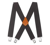 Doloise Herren Hosenträger X Rücken 5,1 cm breit mit extra schweren Clips, verstellbare Hosenträger für Männer Strapse, braun