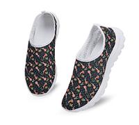 Dolyues Animal Gecko Print Damen Mesh Schlüpfen Flache Schuhe, Leichte Bequeme Outdoor Athletic Walking Sneakers (Rosa)