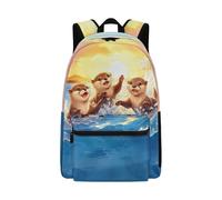 Dolyues Axolotl Rucksack für Mädchen, Batikfärbung, Alter 6-8 Jahre, niedlicher Schulanfang, Büchertasche für Grundschulkinder, ergonomisch, dritte Klasse, Sea Otter Sunset, Tagesrucksack