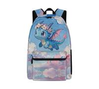 Dolyues Axolotl Rucksack für Mädchen, Batikfärbung, Alter 6-8 Jahre, niedlicher Schulanfang, Büchertasche für Grundschulkinder, ergonomisch, dritte Klasse, Blau (Dragon Blue), Tagesrucksack