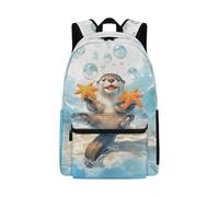 Dolyues Axolotl Rucksack für Mädchen, Batikfärbung, Alter 6-8 Jahre, niedlicher Schulanfang, Büchertasche für Grundschulkinder, ergonomisch, dritte Klasse, Seeotter Seestern, Tagesrucksack