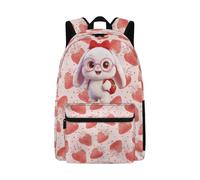 Dolyues Axolotl Rucksack für Mädchen, Batikfärbung, Alter 6-8 Jahre, niedlicher Schulanfang, Büchertasche für Grundschulkinder, ergonomisch, dritte Klasse, Bunny Strawberry, Tagesrucksack