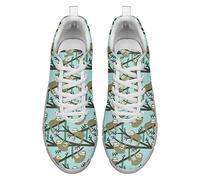 Dolyues Blaue Tropische Faultier Grün Muster Laufschuhe für Frauen die leichte Sport Sportschuhe mit Schnürung Laufen EU38