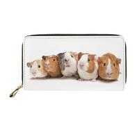 Dolyues Damen-Geldbörse, Kreditkartenetui mit Reißverschluss, Münzfach und mehreren Kartenfächern, PU-Leder, Meerschweinchen-Aufdruck, Einheitsgröße, Klassisch