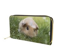 Dolyues Damen-Geldbörse mit niedlichem 3D-Tier-Meerschweinchen-Druck, mit Reißverschluss, Multi-Kreditkartenhalter, Münzfach, Pu-Leder, Damen