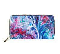 Dolyues Damen Geldbörse, Pu-Leder mit Marmormuster, Lange, schlanke Geldbörse, Reißverschluss um das Münzfach, Kreditkartenetui, Geldbörse für Damen und Business