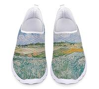 Dolyues Damen-Krankenschwester-Schuhe, niedlicher Schmetterling, Bär, Galaxie, Wolf, Trainer, atmungsaktiv, Walking-Sneaker, Mandala, Tribal-Sportschuhe, Weizenfeld-Zypressen, 38 EU