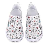 Dolyues Damen Laufschuhe, leicht, schnürbar, Größe 35 EU 45 EU, Sketch Nurse Print, 37 EU