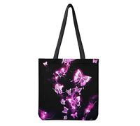 Dolyues Damen-Tragetaschen aus Segeltuch mit Tasche, großes Fassungsvermögen, wiederverwendbare Einkaufstasche, Large