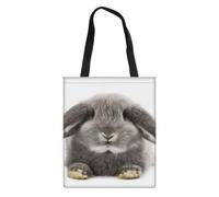 Dolyues Damen-Tragetaschen aus Segeltuch mit Tasche, großes Fassungsvermögen, wiederverwendbare Einkaufstasche, Niedliches Kaninchen