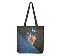 Dolyues Damen-Tragetaschen aus Segeltuch mit Tasche, großes Fassungsvermögen, wiederverwendbare Einkaufstasche, Large