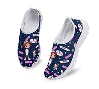 Dolyues Damen Trainer Laufschuhe mit Cartoon Krankenschwester Design Leichter Atmungsaktiver Gym Fitness Sneaker (Marineblau)