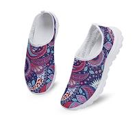 Dolyues Ethnic Tribal Mandala Herren Damen Trainer Laufschuhe Retro Floral Lila Freizeit Wanderschuhe Atmungsaktiv Frühling/Herbst Jogging Arbeit Workout