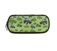 Dolyues Federmäppchen mit großem Fassungsvermögen, Federmäppchen für Schule, Stifte-Tragetasche mit Reißverschluss, modisch, Grüner Traktor, Taschen-Organizer