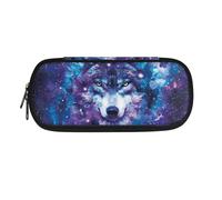 Dolyues Federmäppchen mit großem Fassungsvermögen, Federmäppchen für Schule, Stifte-Tragetasche mit Reißverschluss, modisch, Wolfsmuster, Taschen-Organizer