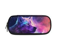 Dolyues Federmäppchen mit großem Fassungsvermögen, Federmäppchen für Schule, Stifte-Tragetasche mit Reißverschluss, modisch, Wolfsdruck, Taschen-Organizer